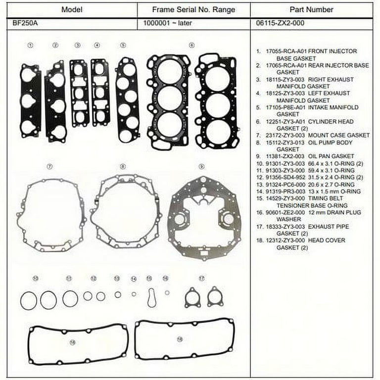 カーペンター BF250 Parts for Mid - Large Outboard Engines