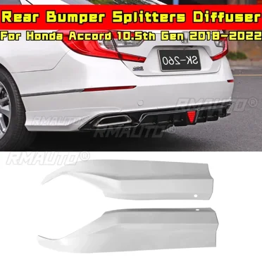 Universal Rear Bumper Diffuser 4 Fin – For Honda Accord 2018-2020, Black Polyurethane