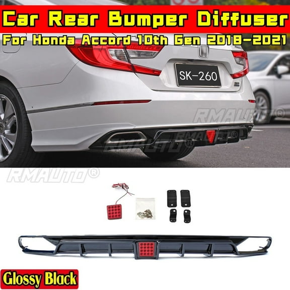 For Honda Accord 10th Gen 2018-2021 Body Kit Rear Bumper Splitter Carbon Fiber Look SK-260 Style Bumper Guard Car Accessories