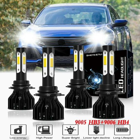 For Honda Accord 2000 2001 2002 LED Headlight Bulbs 9005 9006 High and Low Beam 4pc