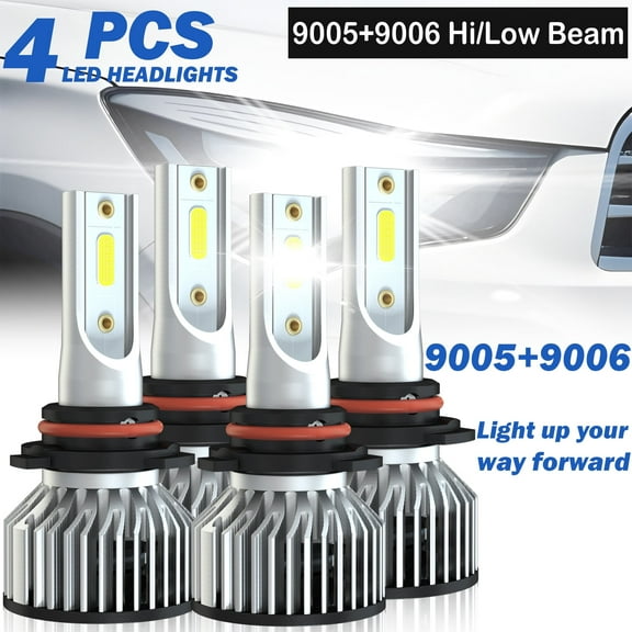 For Honda Accord 2000 2001 2002 LED Headlight Bulbs 9005 9006 High and Low Beam 4pcs,500% Brighter than Halogen