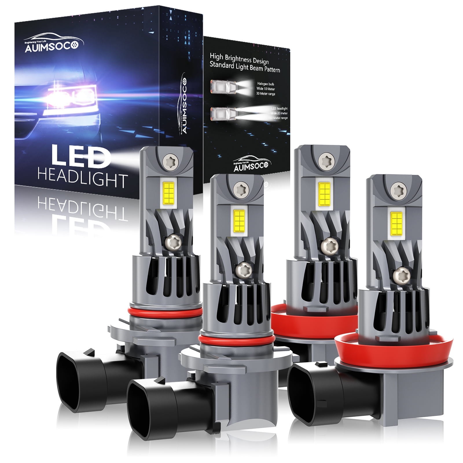 For Honda Accord 2008-2018 LED Headlight High&Low Beam Bulbs Combo 4x ...