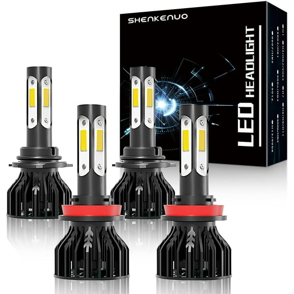 For Honda Accord 2014-2019 LED Headlight Bulbs 9005 High Beam and H11 Low Beam 4pc