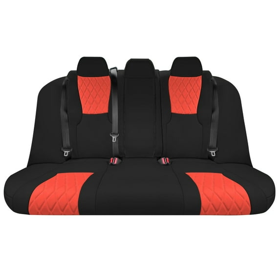 For Honda Accord 2023-2024 FH Group Neoprene Custom Fit Car Seat Covers - Sport SE, EX, EX-L, Touring, LX, Sport Hybrid - Red/Black Rear Seat