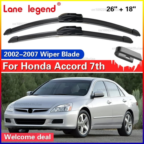 For Honda Accord 7th Gen 2002 2003 2004 2005 2006 2007 Front Wiper Blades Brushes Cutter Accessories U J Hook 26"+18"