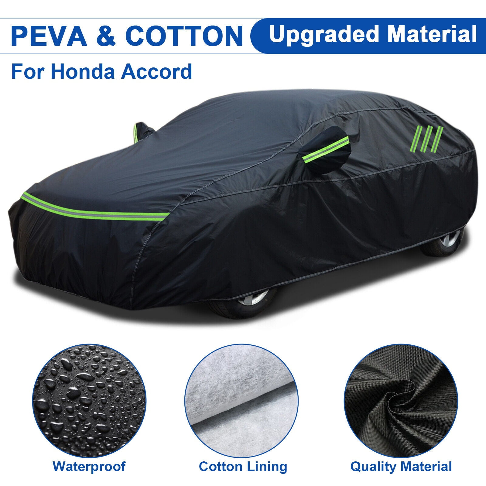 For Honda Accord Car Cover Upgraded PEVA+Cotton Outdoor Waterproof
