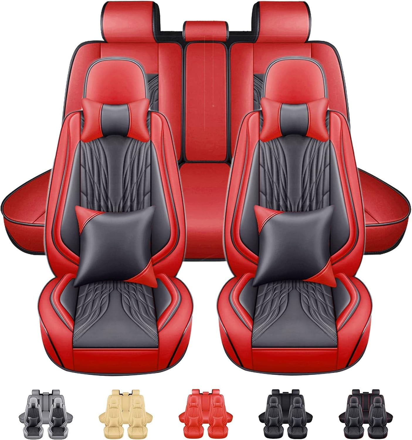 For Honda Accord Car Seat Covers Full Set Deluxe PU Leather 5