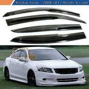 For Honda Accord Sedan 2008-2012 Mugen Style Window Vent Visor Rain Guards Shade,Black