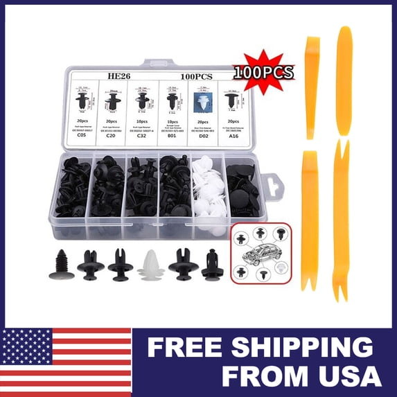 For Honda CAR 100x Box Set Bumper Fender Liner Push Type Retainer Clips Fastener