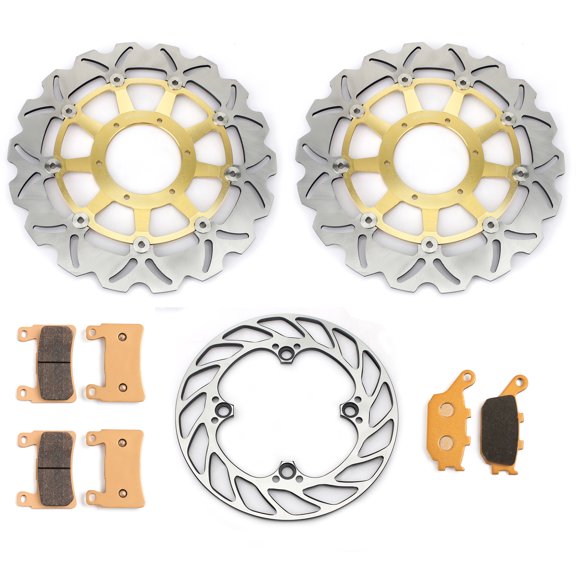 For Honda CBR929RR 2000 2001/CBR954RR 2002 2003 Front Rear Brake Rotors Discs+Pads