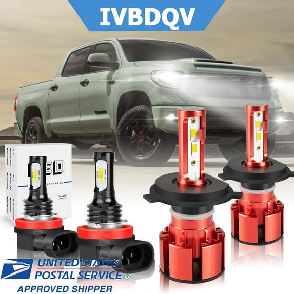 For Honda CR-V 2007-2014 LED Headlight Bulbs,High/Low +Fog Beam LED Headlight Bulbs 6000K Cool White 4pc