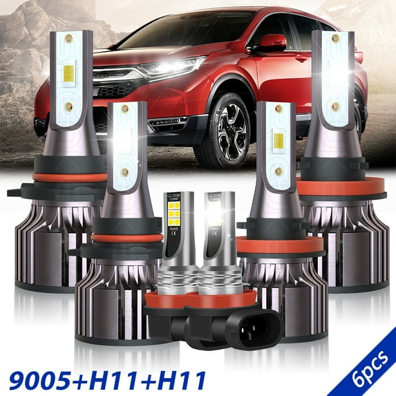 For Honda CR-V 2015-2019 LED Headlight Fog Light Bulbs Conversion Kit High Low Beam White