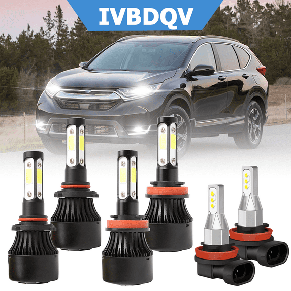 For Honda CR-V 2015-2019 LED Headlights Combo High Low Beam + Fog Light Bulbs Kit 6Pcs Bright White