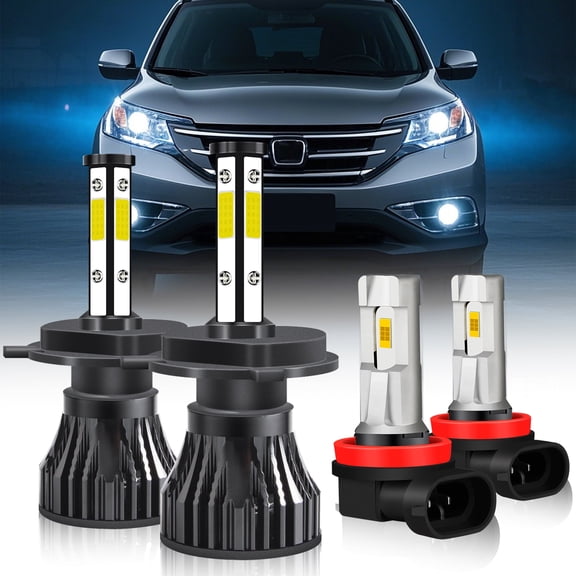 For Honda CR-V CRV 2007-2010 2011 2012 2013 2014 LED Headlight Fog Light Bulbs High Low Beam Lamp,400% Brighter than Halogen