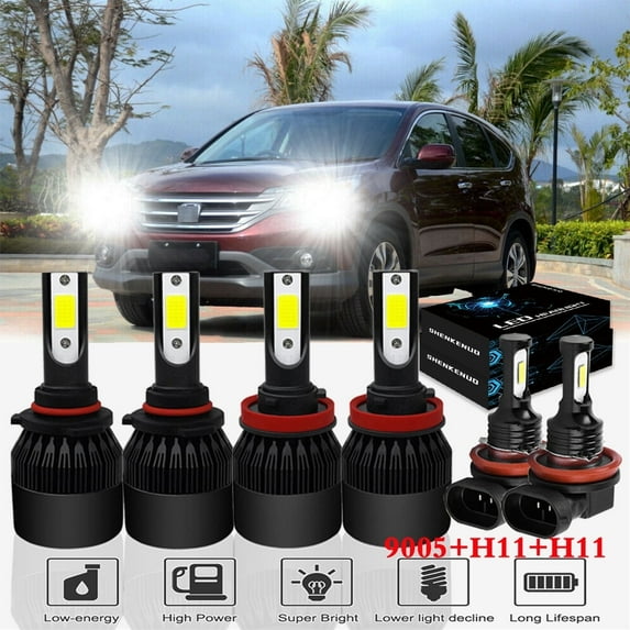 For Honda CR-V CRV 2015-2020 LED Headlight High Low Fog Light Bulbs 6000K White Pack of 6