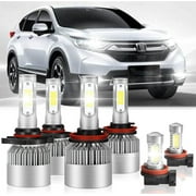 For Honda CR-V CRV 2015-2020 LED Headlight High Low Fog Light Bulbs 6000K Xenon White Pack of 6