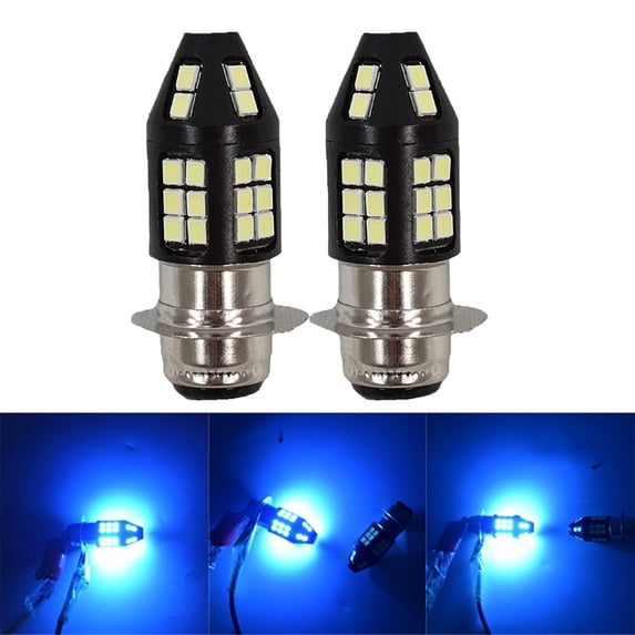 For Honda CRF250X CRF450X Rancher TRX LED Motorcycle Headlight Bulbs H6M Hi-Lo Beam P15D ATV 8000K Ice Blue
