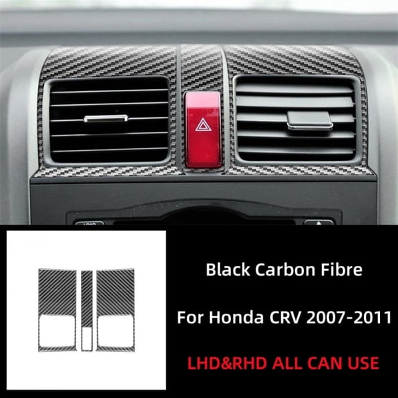 For Honda CRV 2007 2008 2009 2010 2011 Accessories Carbon Fiber Car Center Control Air Condition Vent Outlet Frame Cover Trim.