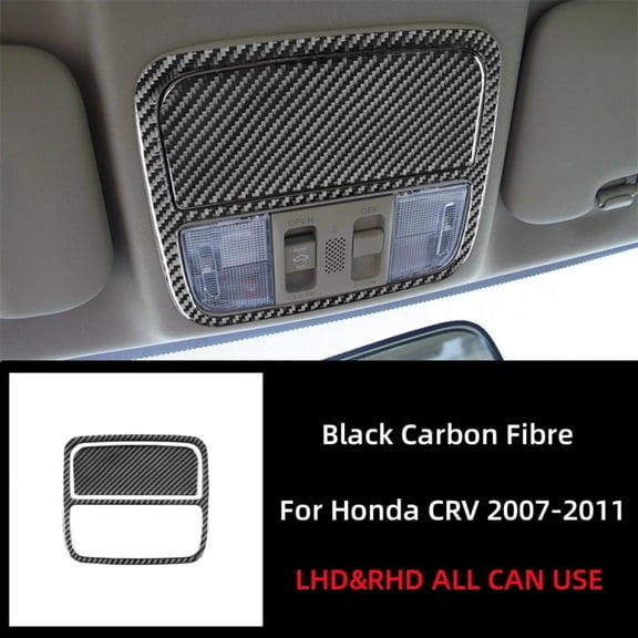 For Honda CRV 2007 2008 2009 2010 2011 Accessories Carbon Fiber Interior Car Car Roof Reading Light Decoration Frame Cover Trim.