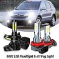 thumbnail image 1 of For Honda CRV CR-V 2007-2014 LED 4-Sides Headlight High Low Dual Beam + Fog Light Bulbs Kit 6000K White 4x, 1 of 12