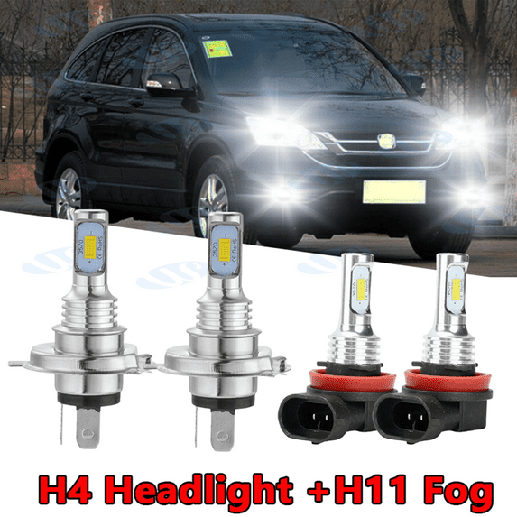 For Honda CRV CR-V 2007-2014 LED Headlight Fog Lights High&Low Beam Bulbs White