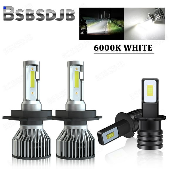 For Honda Civic 1995 Front LED Bulbs 9003 Headlight + H3 Fog Light 6000K White