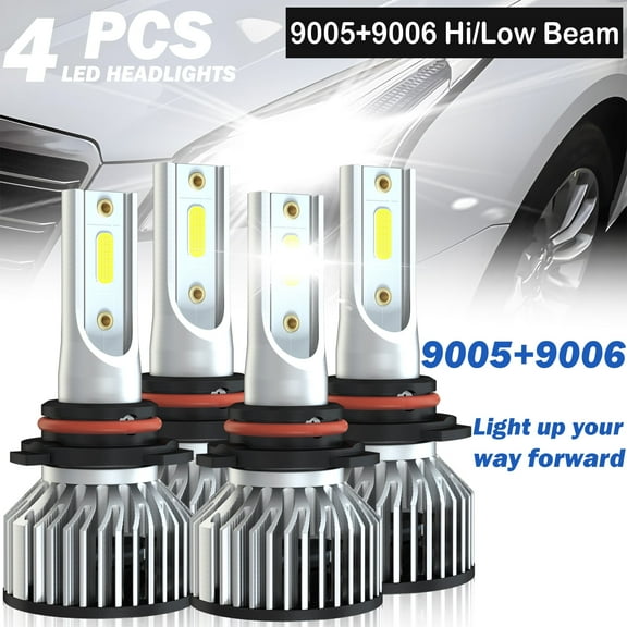For Honda Civic 2004-2013 2014 2015 Sedan LED Headlight Kit High Low Beam Bulbs 500% Brighter than Halogen,4pcs