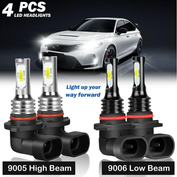 For Honda Civic 2004-2013 2014 2015 Sedan LED Headlight Kit High Low Beam Bulbs
