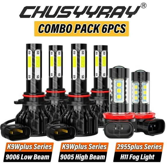 For Honda Civic 2006-2013 2014 2015 LED Headlight High Low Fog Light Bulbs Kit
