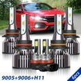 thumbnail image 1 of For Honda Civic 2006-2013 LED Headlight Fog Light Bulbs Combo Kit High Low Bulb Replacement White, 1 of 14