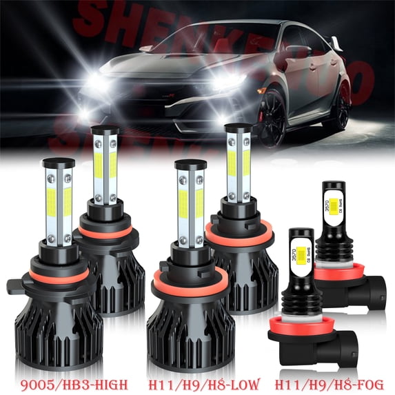 For Honda Civic 2014-2015 2 Door Coupe 1.8L 2.4L Led Headlights 20000LM 9005 High Beam H11 Low Beam H11 Fog Light Led Bulbs 6pc