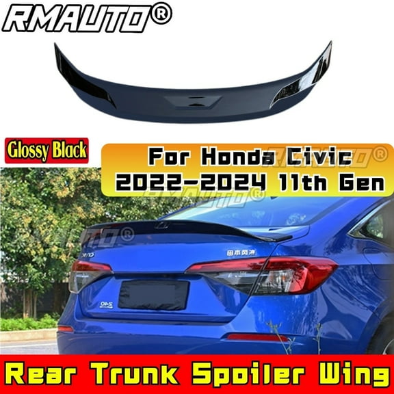 For Honda Civic 2022-2024 11th Gen Rear Trunk Spoiler Wing Rear Roof Wing Rear Trunk Spoiler Body Kit Car Accessories