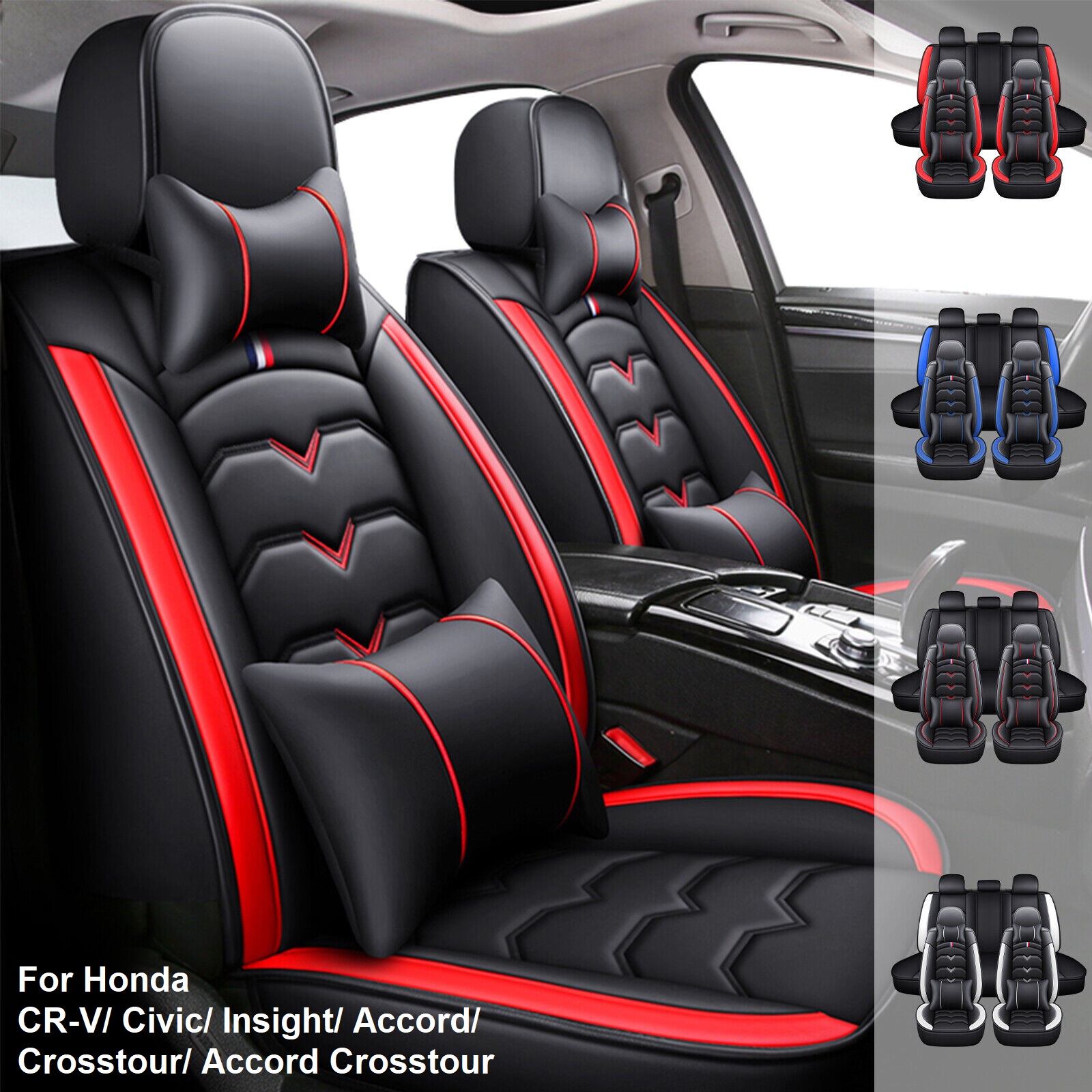 Full Set Leather Car Seat Covers For Honda Accord & Civic - Front & Rear, Airbag Friendly, Waterproof