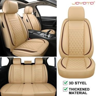 For Honda Civic Car 5 Seat Covers Front/Rear Full Set Cushion Luxury PU Leather Protector Waterproof Beige