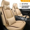 thumbnail image 1 of For Mazda 2,3,6 Car 5 Seat Covers Full Set w/ 4 Pillows Luxury PU Leather Cushion Protector Waterproof Beige, 1 of 10
