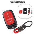 thumbnail image 1 of For Honda Civic For Crv For Pilot 5 Button Remote Carbon Fiber Key Fob Cover, 1 of 10