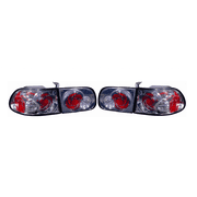 For Honda Civic Hatchback 1992 1993 1994 1995 Tail Lights Inner & Outer Assembly Unit WHEEL Gun Metal Black Type HO2811191
