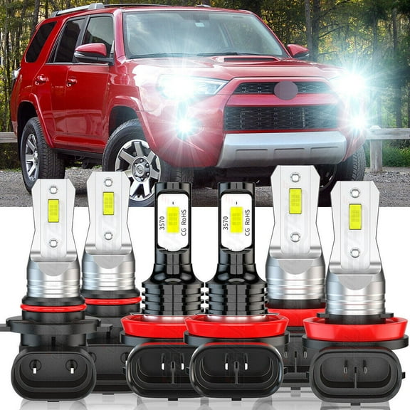 For Honda Crosstour 2012-2014 Combo 9005 H11 LED Headlights H8 H11 Fog Lights 6x Bulbs Kit 6000K