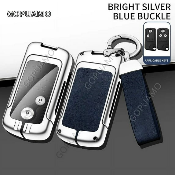 For Honda D 2/3 Buttons Accord CIVIC CRV Fit 2006 - 2015 Key Shell Holder Accessories Zinc alloy+leather Car Key Cover Case