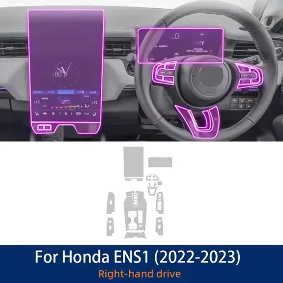 For Honda ENS1 2022-2023 Car Interior Anti-scratch Protector Film Car Door Center Console Media Dashboard Navigation TPU Film.