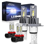 For Honda Fit 2007-2013 2015-2020 Hatchback 4-Door 4Pcs LED Headlights & Fog Light Bulbs Plug-N-Play 50000 Hours Lifespan