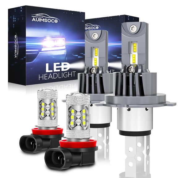 For Honda Fit 2007-2013 2015-2020 Hatchback 4-Door 4Pcs LED Headlights & Fog Light Bulbs Plug-N-Play 50000 Hours Lifespan