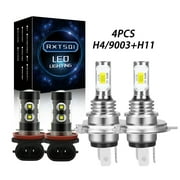 For Honda Fit 2007-2019 LED Headlight Bulbs 9003/H4 High/Low Beam H11 Fog Light 6000k 4pcs