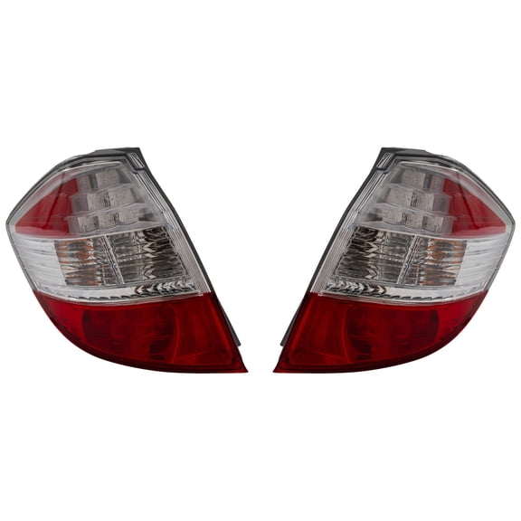 For Honda Fit 2009-2014 Tail Light Driver and Passenger Side Red and Clear Lens