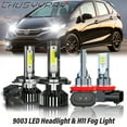 thumbnail image 1 of For Honda Fit 2016 2017 2018 2019 2020 - 4x LED Headlight Fog Light Bulbs Combo Kit 6500K White, 1 of 12