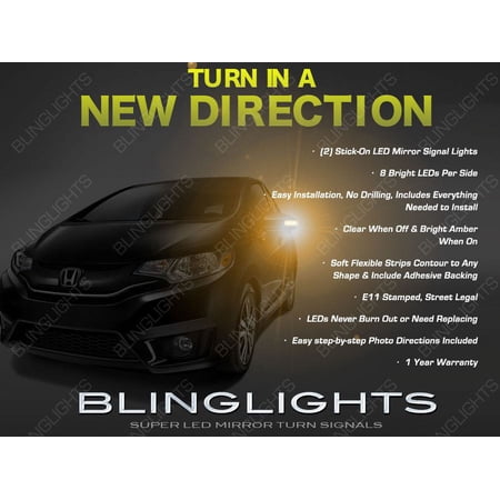 For Honda Fit LED Mirror Turnsignals Side View Blinker Lights Pair