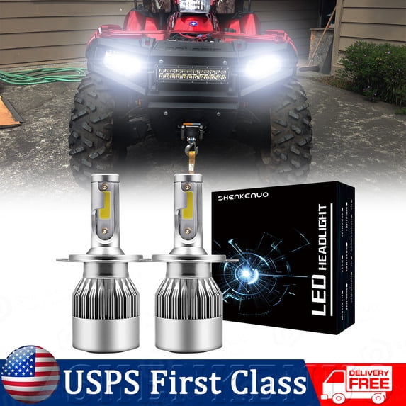For Honda Foreman 400 95 96 450 1998-2004 LED Headlight H4 Bulb High/Low Dual Beam White (2pcs)