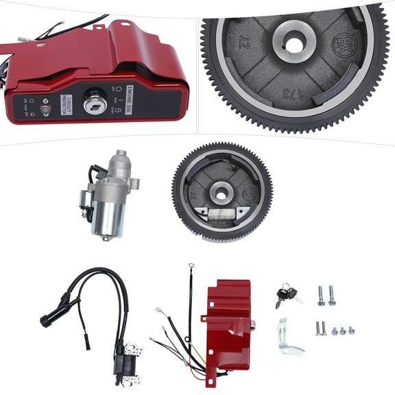 For Honda GX240 8HP and GX270 9HP Engine Electric Start Kit Flywheel Starter Motor Kit Direct Replacement