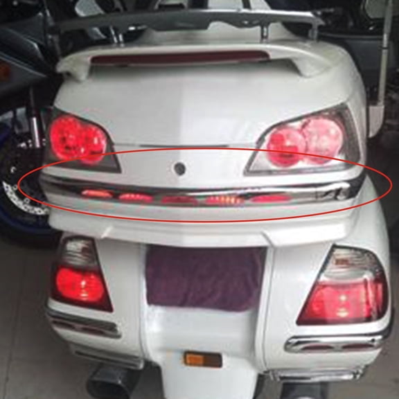 For Honda Goldwing 1800 2001 to 2010 GL1800 Gold Wing GL 1800 Motorcycle Lighted Trunk & Saddlebag Molding Chrome With Red Lens