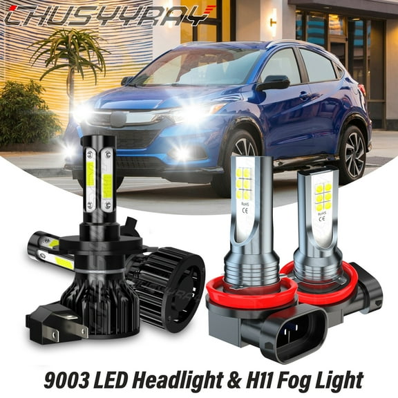 For Honda HRV HR-V 2016 2017 2018 LED Headlight High Low Dual Beam + Fog Light Bulbs Kit 6000K White 4Pcs